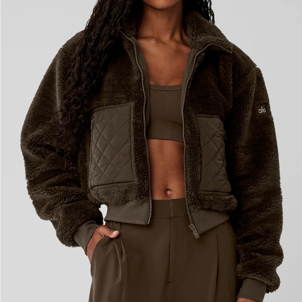 ALO Yoga Women's Dark Brown Teddy Jacket